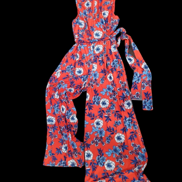 Tommy Hilfiger Orange Floral Jumpsuit - Picture 2 of 7
